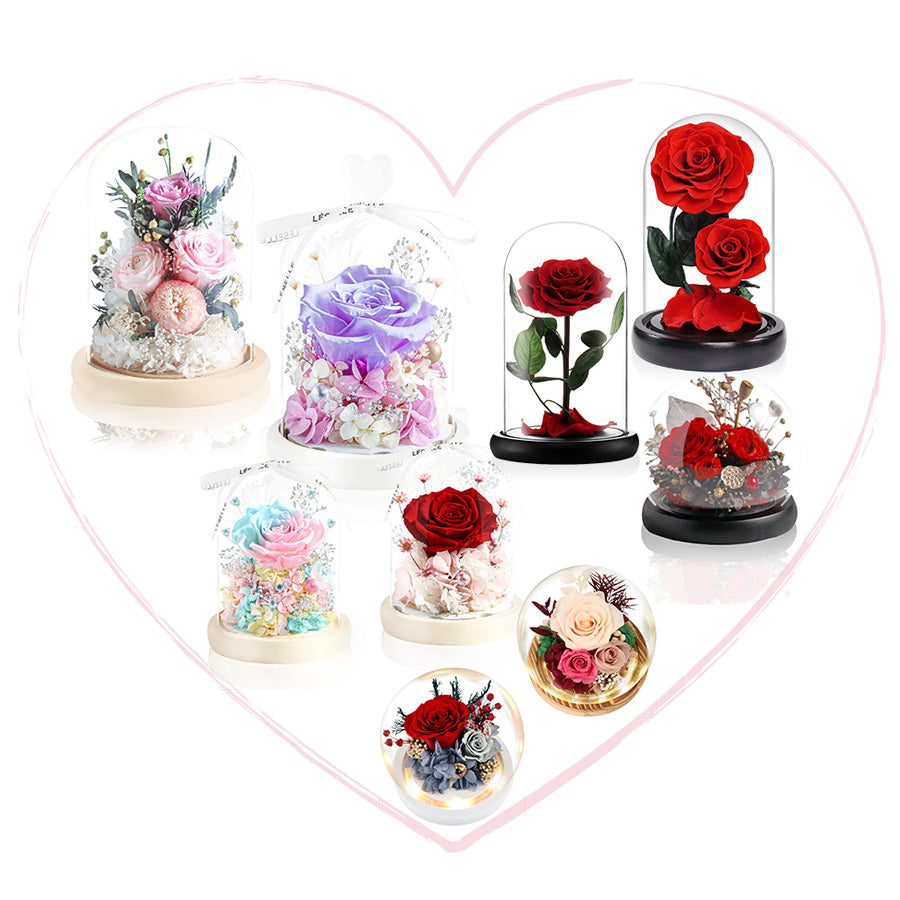 Preserved Flower Glass Dome: The Perfect Choice to Illuminate Your Home and Express Thoughtful Sentiments with Eternal Beauty