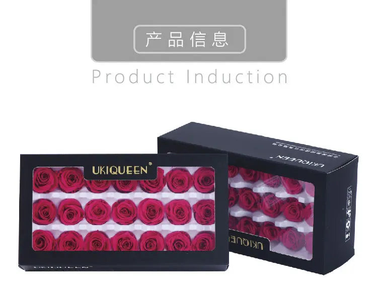 UKIQUEEN   Real Natural Everlasting Immortal Forever Eternal Long Life Lasting Preserved Rose Head for Valentine's Day