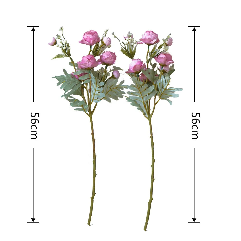 Decorative Artificial Peony Rose Bouquet Head Silk Centerpiece Flower Artificial Flowers For Sale