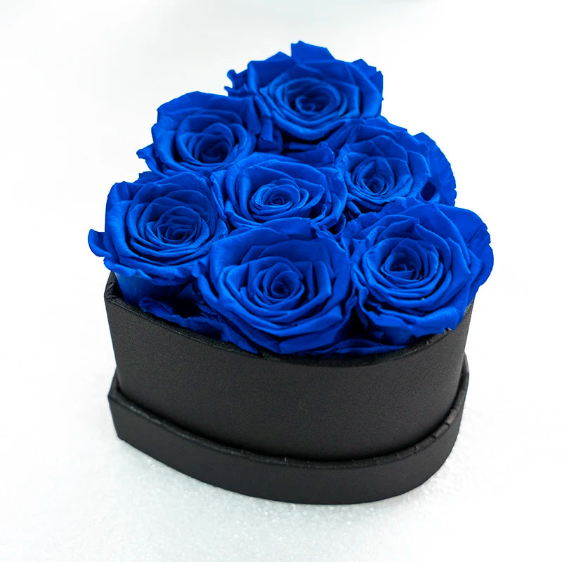 Custom Valentine Gifts small preserved flowers eternal rose in heart box luxury