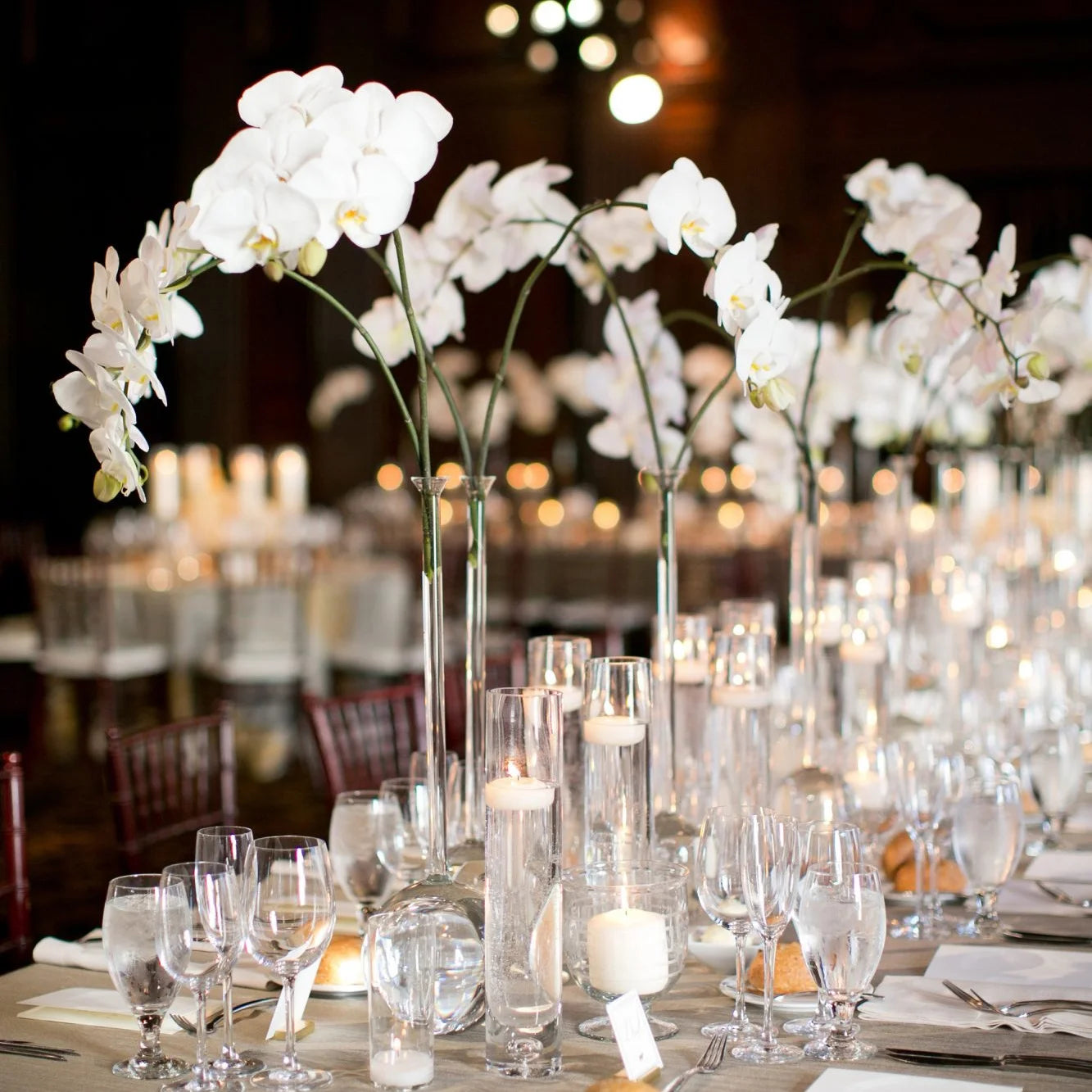 3D 9 Heads Butterfly Dendrobium Orchid Plants Centerpiece Flower Real Touch Artificial Latex Orchids for Wedding
