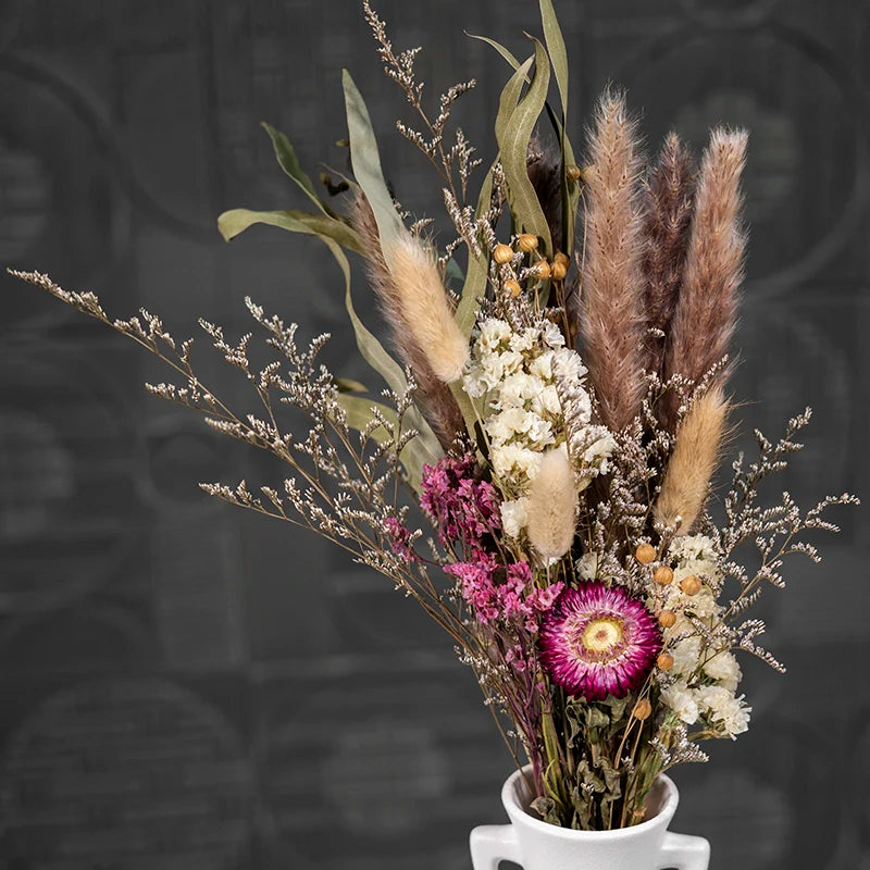 Dry Real Natural Plant Home Wedding Bridal Decor Flower Bunches Arrangements Preserved Dried Flowers Bouquet