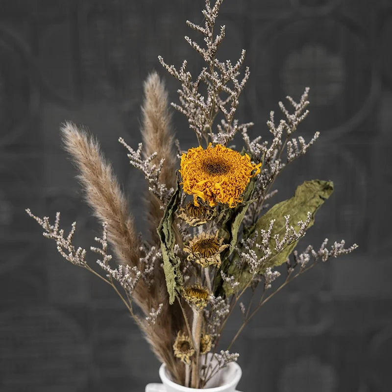 Dry Real Natural Plant Home Wedding Bridal Decor Flower Bunches Arrangements Preserved Dried Flowers Bouquet