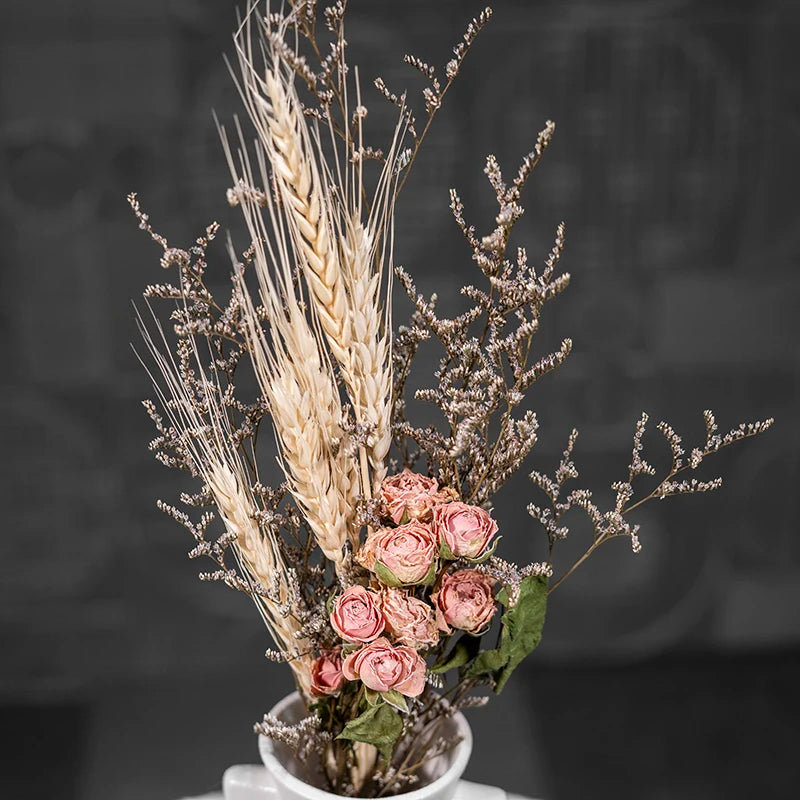 Dry Real Natural Plant Home Wedding Bridal Decor Flower Bunches Arrangements Preserved Dried Flowers Bouquet
