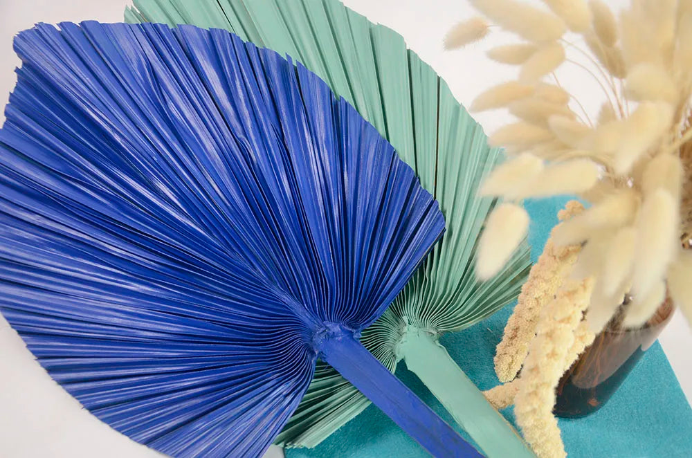 Wholesale Real Natural Blue Palm Spears Preserved Arrow Foliage Stabilized Plants Dried Palm Leaves