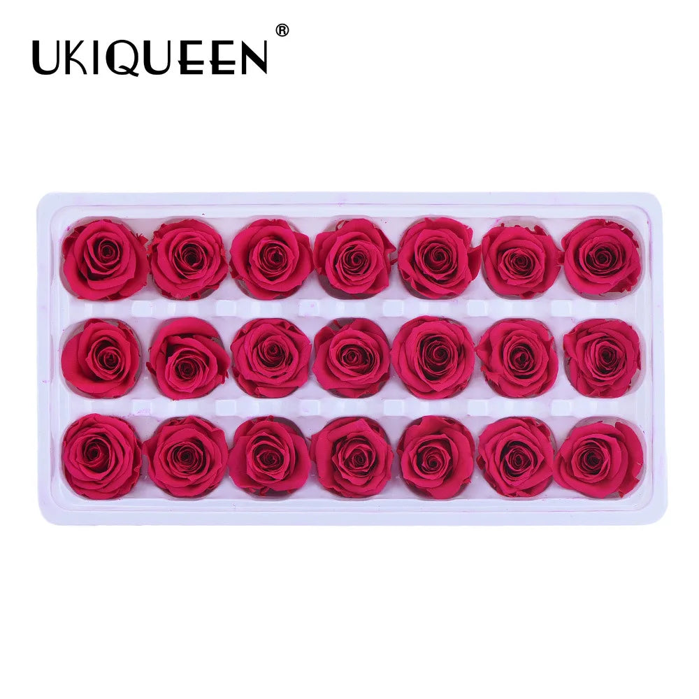 UKIQUEEN   Real Natural Everlasting Immortal Forever Eternal Long Life Lasting Preserved Rose Head for Valentine's Day