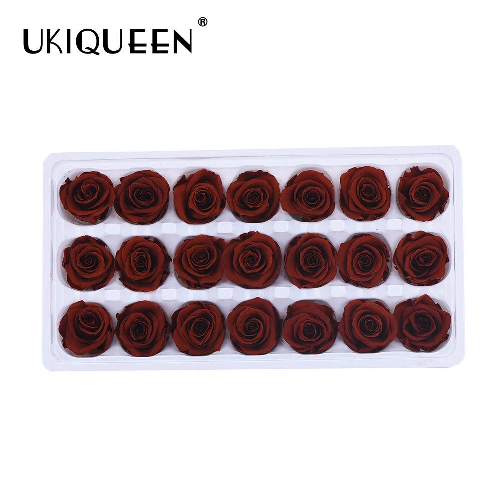 UKIQUEEN   Real Natural Everlasting Immortal Forever Eternal Long Life Lasting Preserved Rose Head for Valentine's Day
