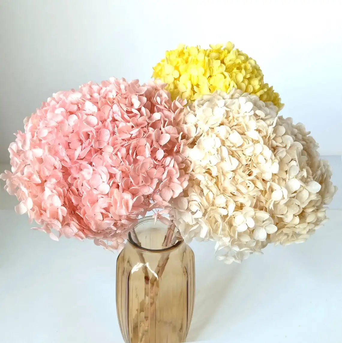 wholesale real touch hydrangea bouquet flower heads hortensias bush purple dried preserved hydrangea