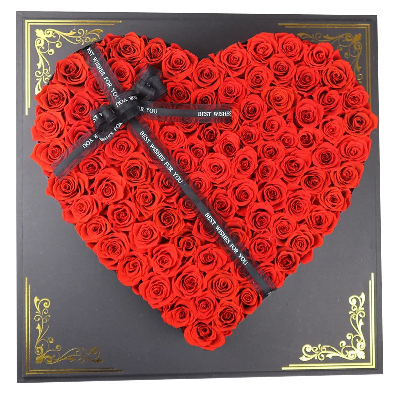 Wholesale Valentines Day Flower Gift Real Long Lasting Eternal immortal Infinity Eternal Forever Preserved Rose in Box