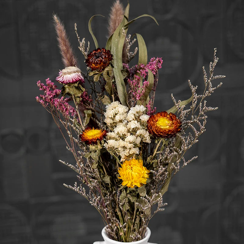 Dry Real Natural Plant Home Wedding Bridal Decor Flower Bunches Arrangements Preserved Dried Flowers Bouquet