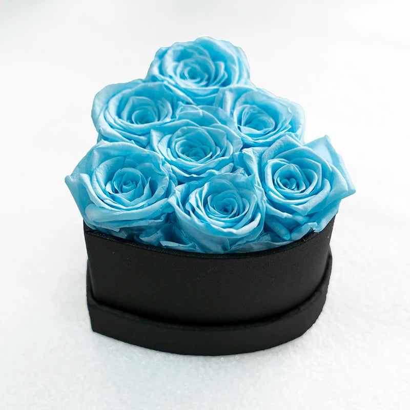Custom Valentine Gifts small preserved flowers eternal rose in heart box luxury