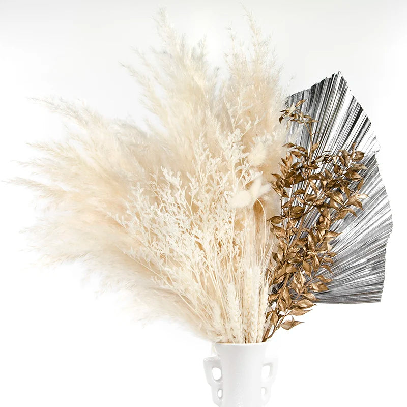 Boho Decor Bunny tails Pampass Dried Flower Arrangements Lagurus Ovatus Tall Pampas Pompas Grass Bouquet