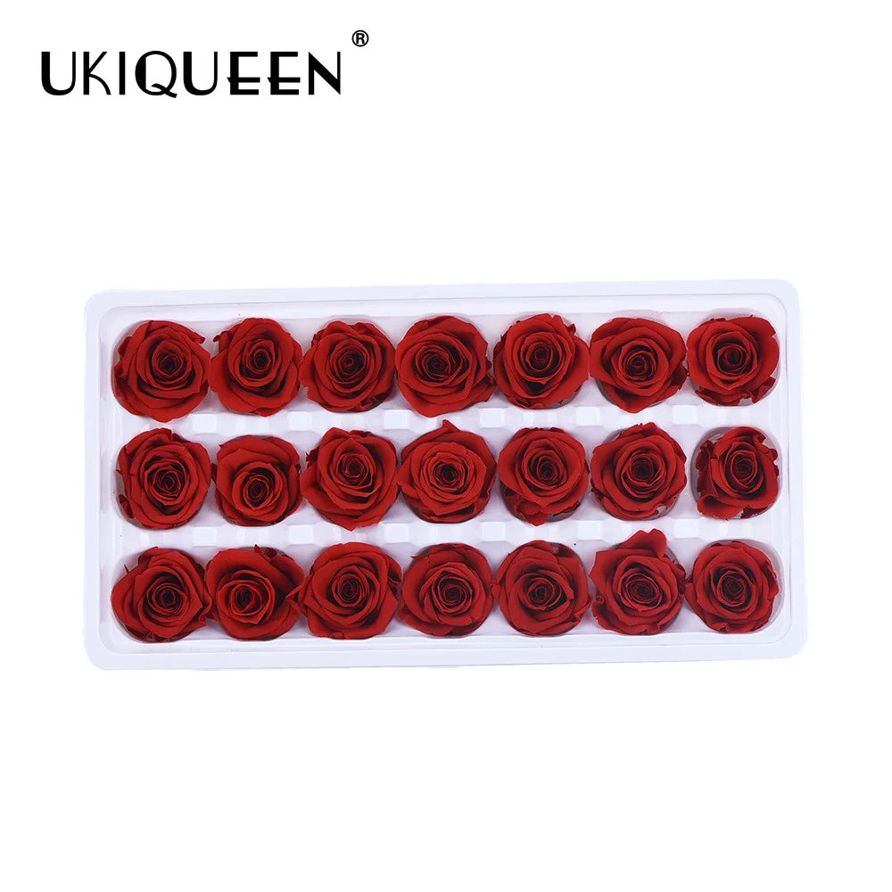 UKIQUEEN   Real Natural Everlasting Immortal Forever Eternal Long Life Lasting Preserved Rose Head for Valentine's Day