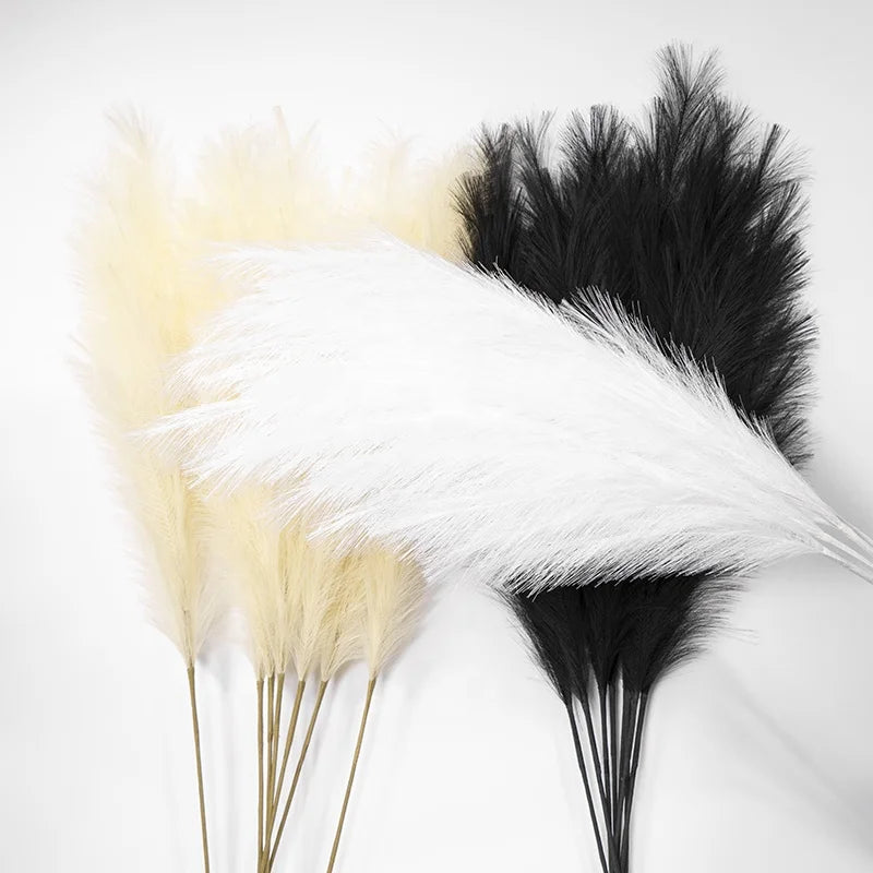 Artificial Dried Feather Wedding Decorative Flowers  Fluffy Faux Pampas Grass Artificial