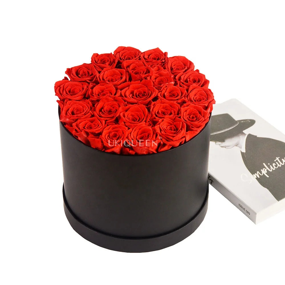 Custom Valentine Gifts large luxury preserved roses round box