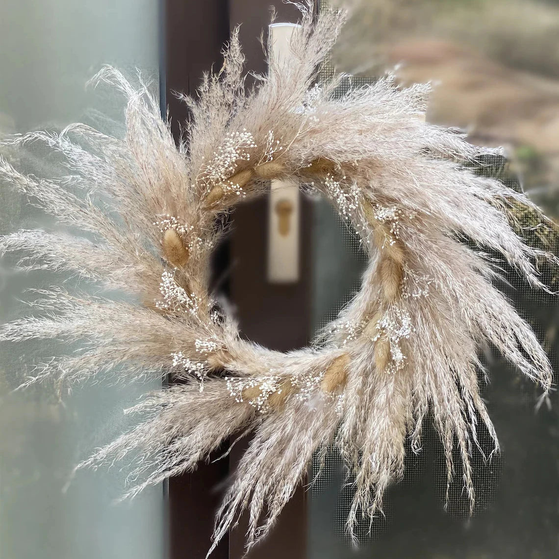 Dried Other Decorative Flowers Plants Autumn Xmas Door Fall Decor Artificial Natural Reed Pampas Grass Wreath