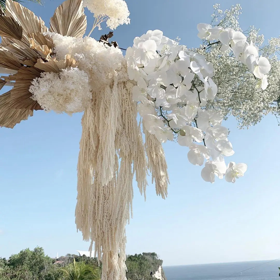 Ins Hot Selling DIY Material Dried Flowers Arrangement Cheap Natural White Preserved Hanging Amaranthus For Decoration