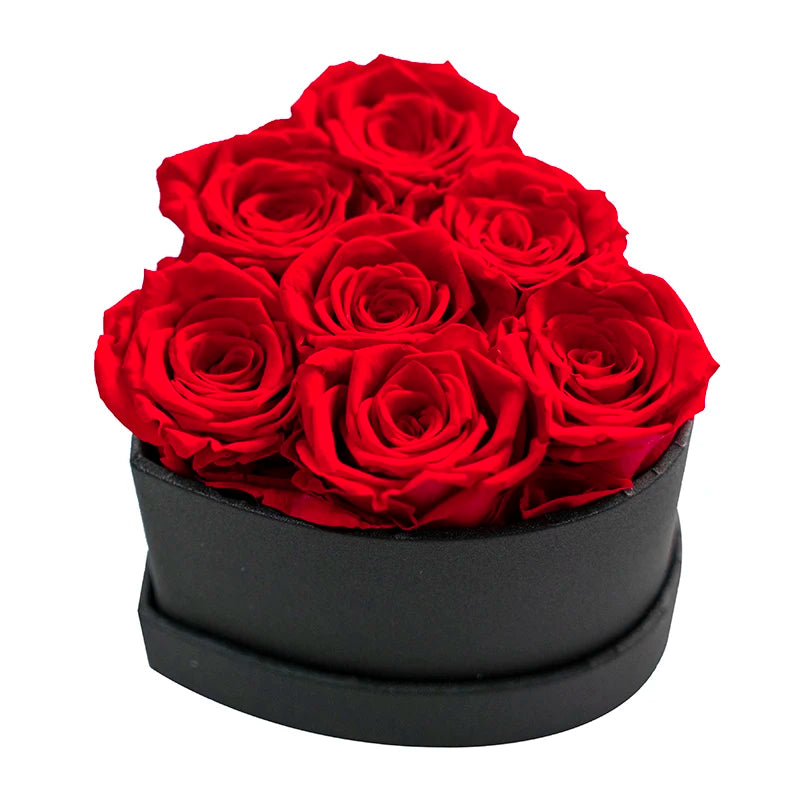 Custom Valentine Gifts small preserved flowers eternal rose in heart box luxury
