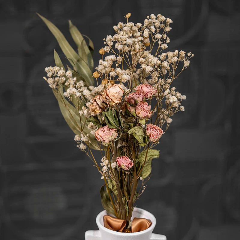 Dry Real Natural Plant Home Wedding Bridal Decor Flower Bunches Arrangements Preserved Dried Flowers Bouquet