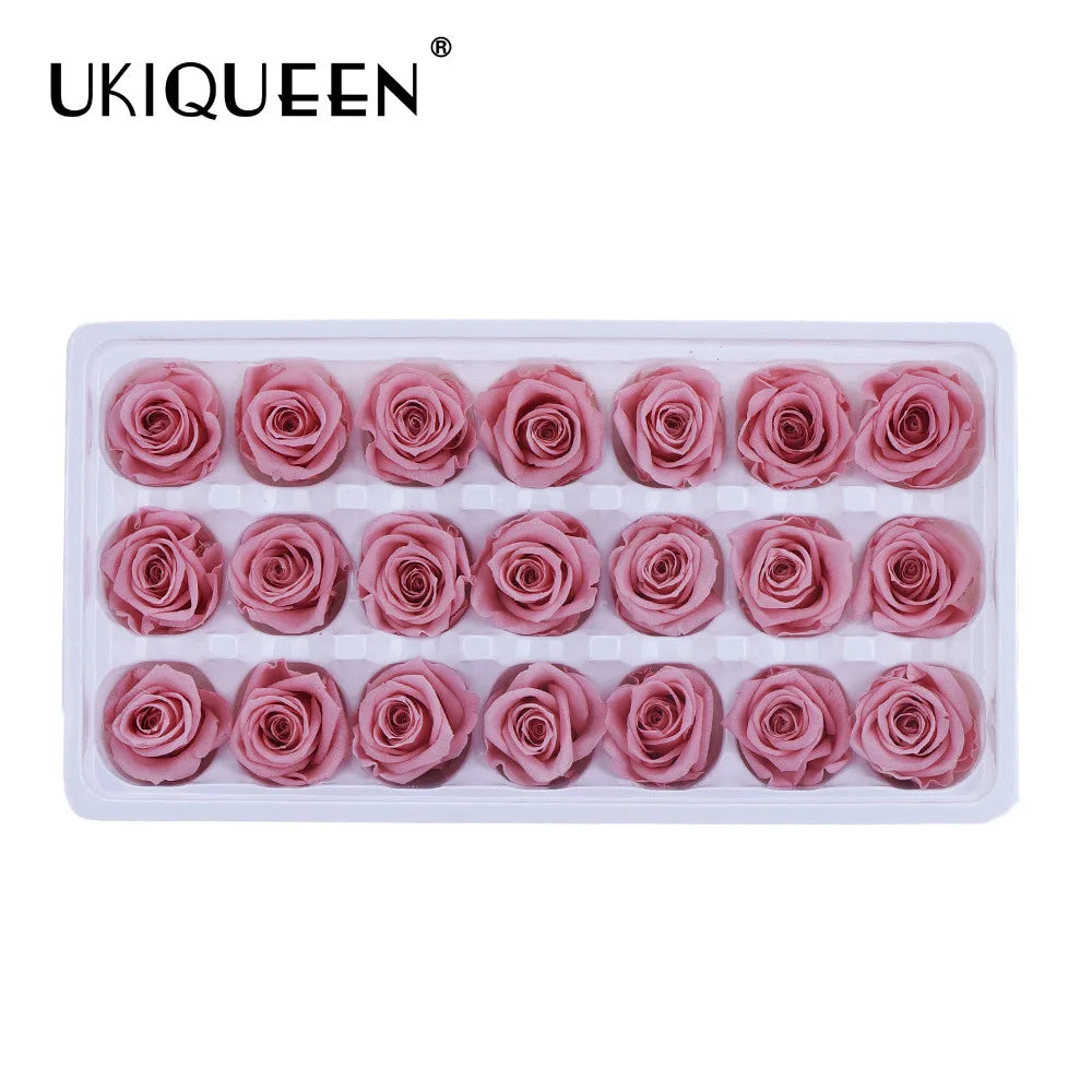 UKIQUEEN   Real Natural Everlasting Immortal Forever Eternal Long Life Lasting Preserved Rose Head for Valentine's Day