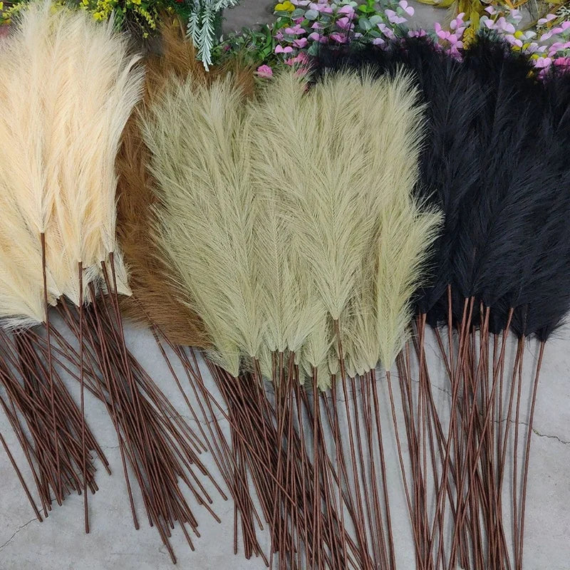 Artificial Dried Feather Wedding Decorative Flowers  Fluffy Faux Pampas Grass Artificial