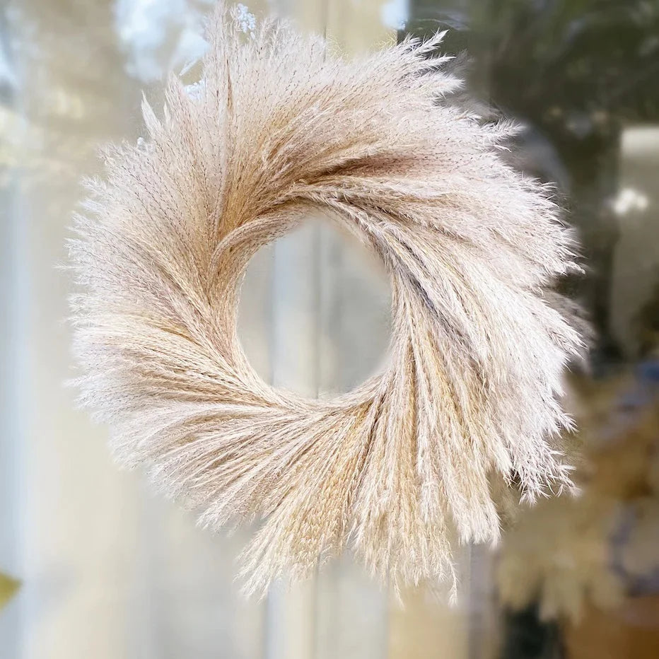 Dried Other Decorative Flowers Plants Autumn Xmas Door Fall Decor Artificial Natural Reed Pampas Grass Wreath