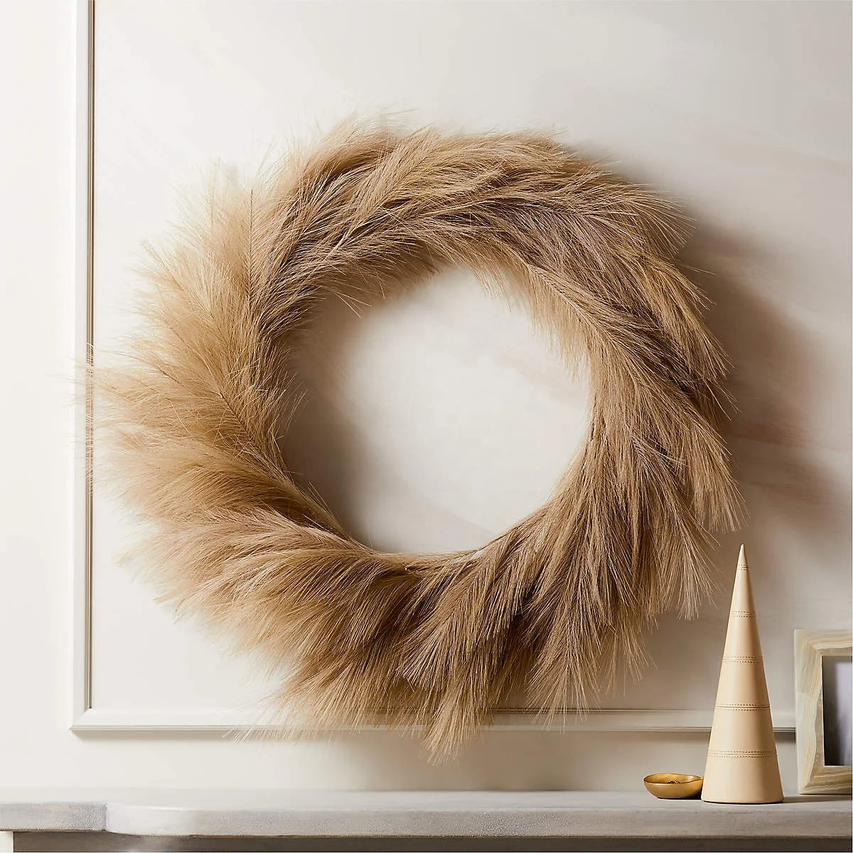 Dried Other Decorative Flowers Plants Autumn Xmas Door Fall Decor Artificial Natural Reed Pampas Grass Wreath