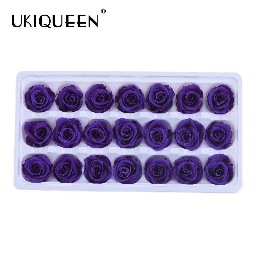 UKIQUEEN   Real Natural Everlasting Immortal Forever Eternal Long Life Lasting Preserved Rose Head for Valentine's Day