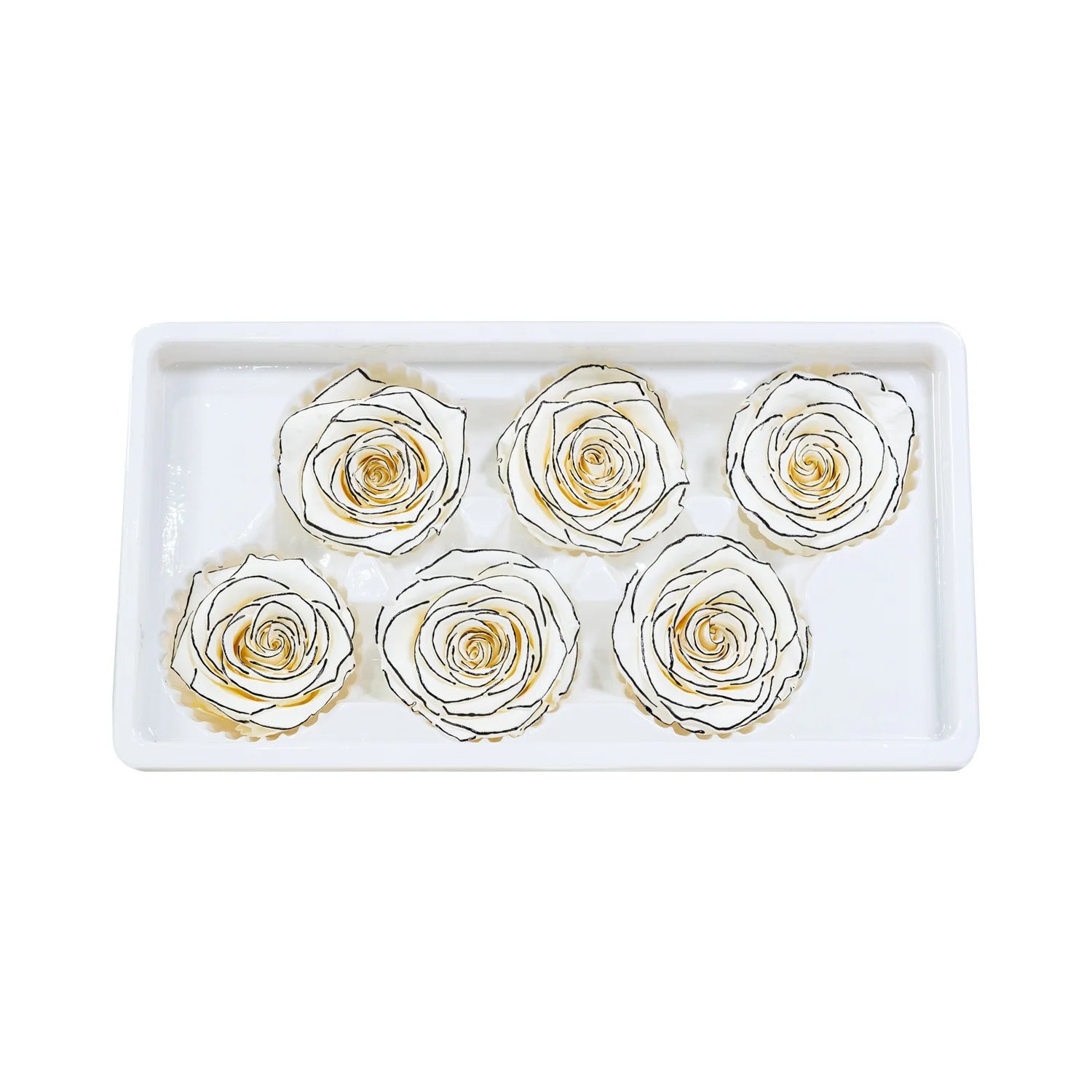 Hot Selling Everlasting Rose Flower Preserved Rose Head Silver Gold Rose Preserved Forever Flower Head