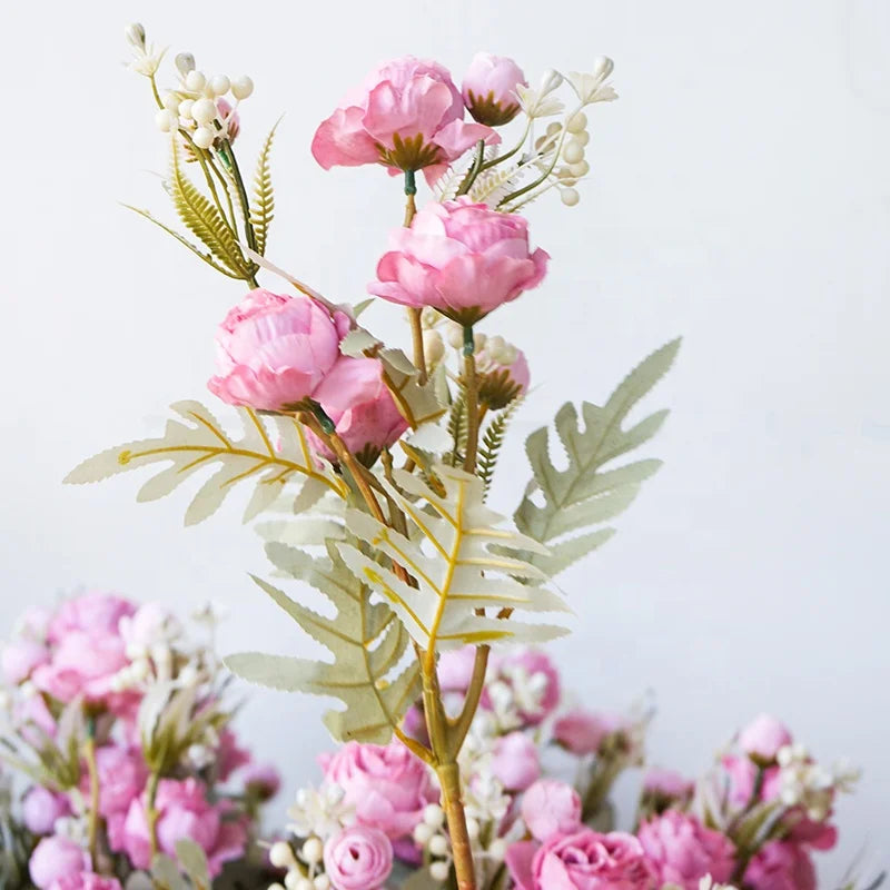 Decorative Artificial Peony Rose Bouquet Head Silk Centerpiece Flower Artificial Flowers For Sale
