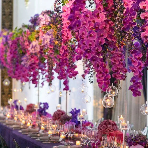 3D 9 Heads Butterfly Dendrobium Orchid Plants Centerpiece Flower Real Touch Artificial Latex Orchids for Wedding