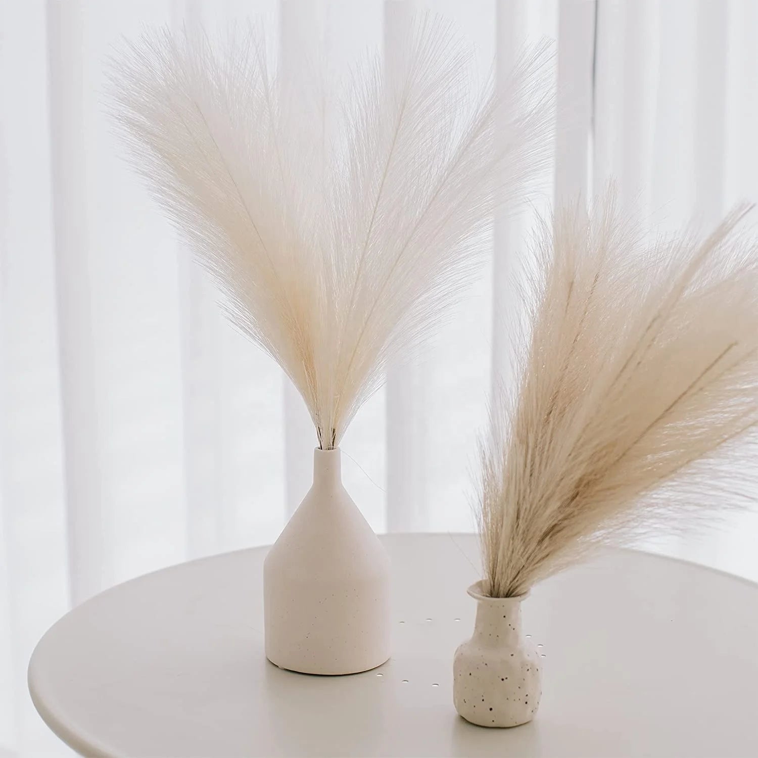45cm 17 inches Beige Pampass Faux Artificial Silk Plant Decorative Flowers Pampas Grass Artificial for Home Fall Decoration