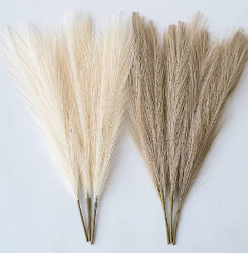 45cm 17 inches Beige Pampass Faux Artificial Silk Plant Decorative Flowers Pampas Grass Artificial for Home Fall Decoration