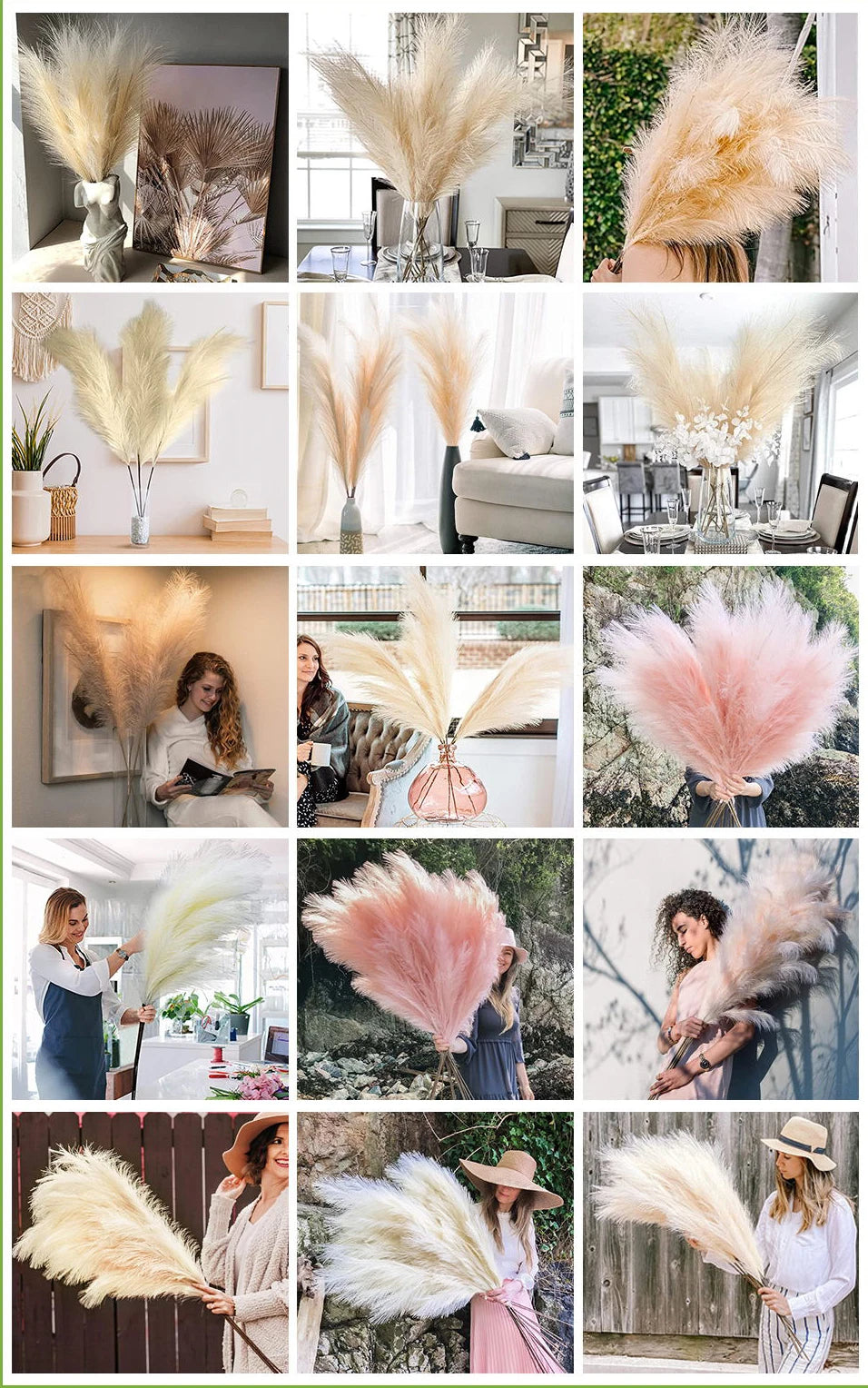 18 Branches Fleur Flores Pamper Grass Tall Papas Small Large Fall Decoration Faux Flowers Pampass Pampas Grass Artificial