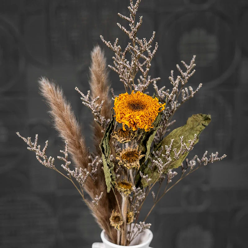 Dry Real Natural Plant Home Wedding Bridal Decor Flower Bunches Arrangements Preserved Dried Flowers Bouquet