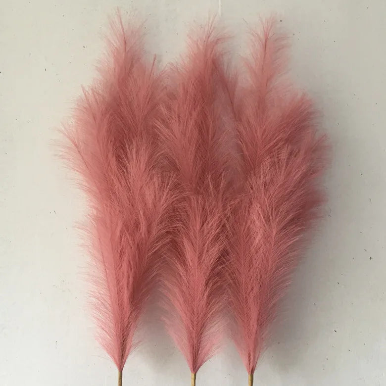 Artificial Dried Feather Wedding Decorative Flowers  Fluffy Faux Pampas Grass Artificial